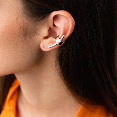 Серебряная каффа "Прикосновение" (на левое ушко) 122913л №6