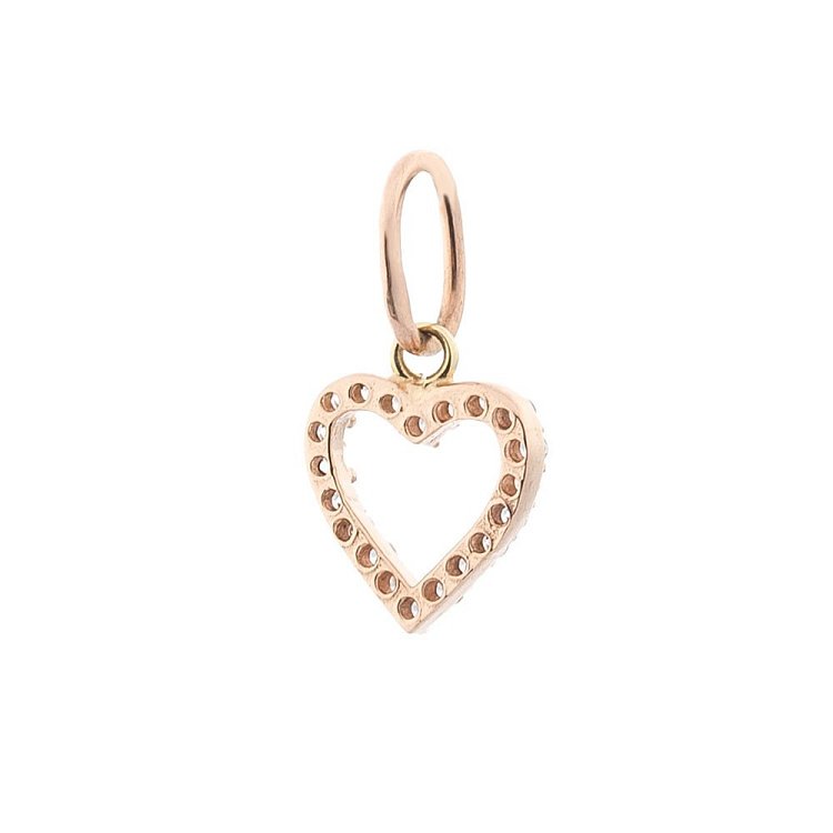 Золотая подвеска "Сердечко" (фианиты) п02908 от ювелирного магазина Оникс - 1