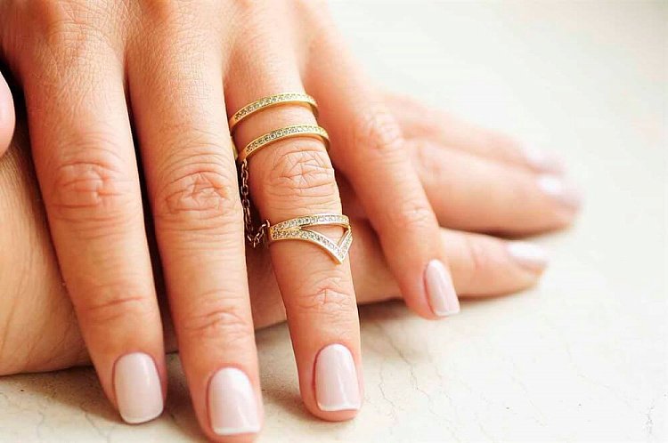 Золотое женское кольцо на две фаланги к03288 от ювелирного магазина Оникс - 7