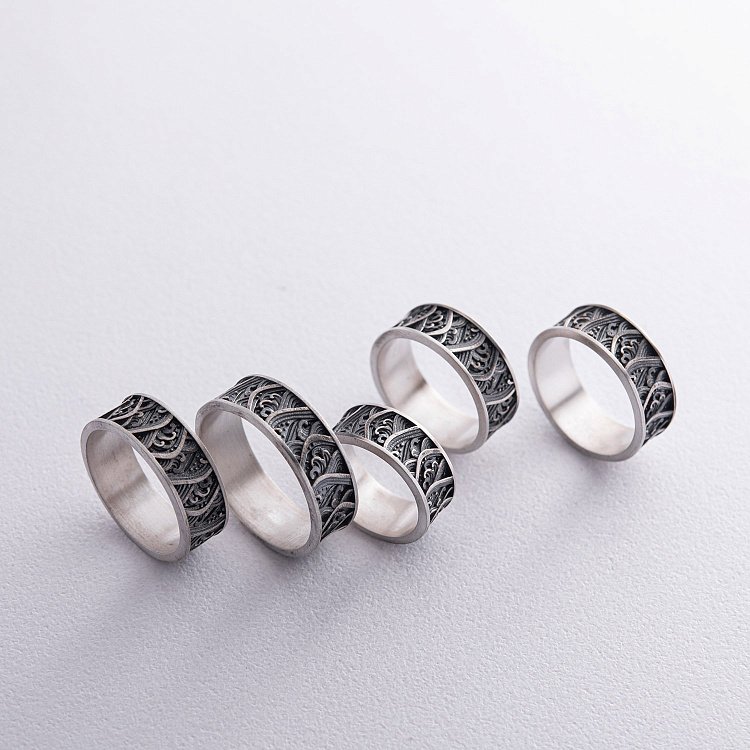 Серебряное кольцо "Японские волны" 7019 от ювелирного магазина Оникс - 16