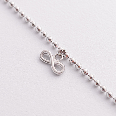 Серебряный браслет "Бесконечность" на ногу 141794 №2