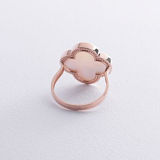 Кольцо "Клевер" в красном золоте (перламутр) к07986 №4