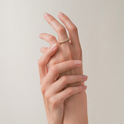 Каблучка "Teresa" в жовтому золоті (фіаніти) к08348 №2