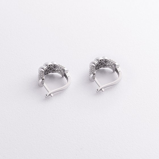 Сережки "Marie" у білому золоті с09420 №2