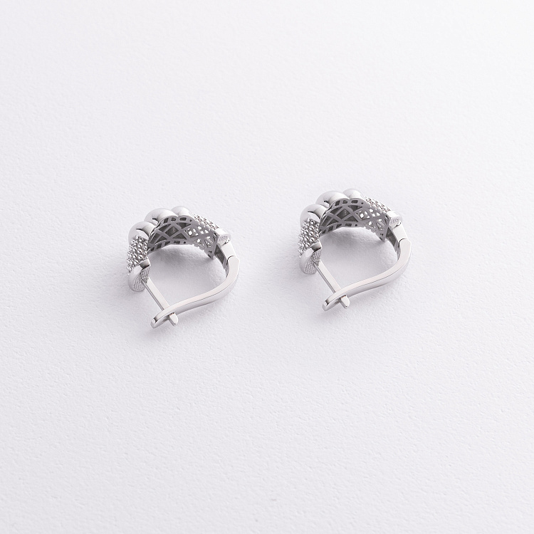 Сережки "Marie" у білому золоті с09420 від ювелірного магазину Онікс - 1