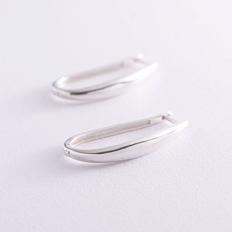 Срібні сережки на англійській застібці 122681 від ювелірного магазину Онікс - 1