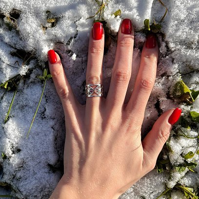 Широка срібна каблучка "Дженна" 112694 №2