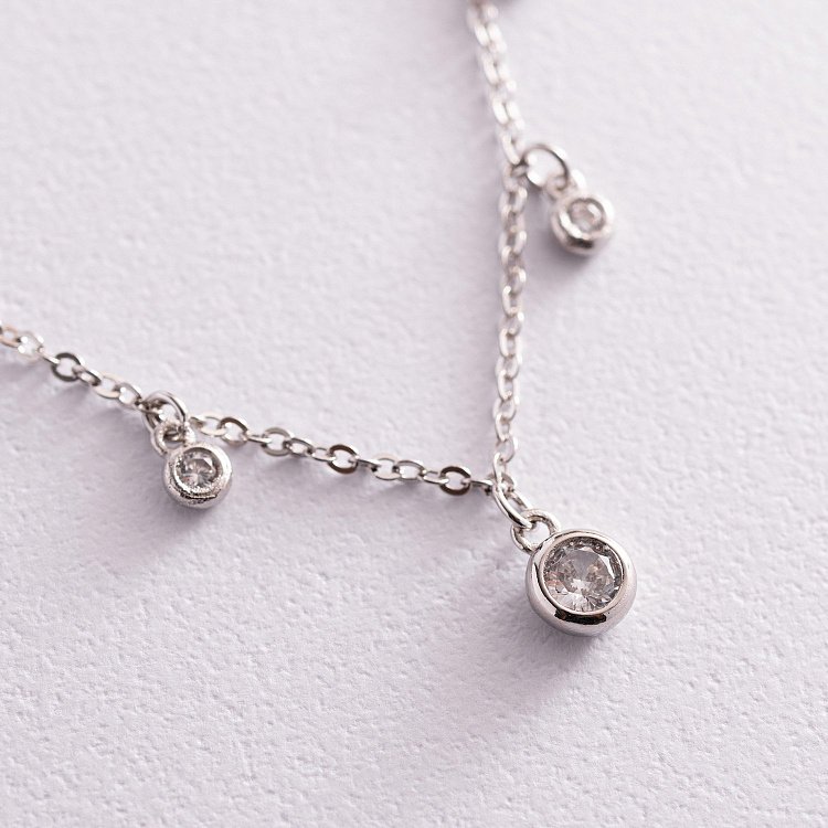 Срібне кольє з фіанітами 18653 від ювелірного магазину Онікс - 3