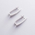 Срібні сережки з фіанітами 122624 от ювелирного магазина Оникс - 2