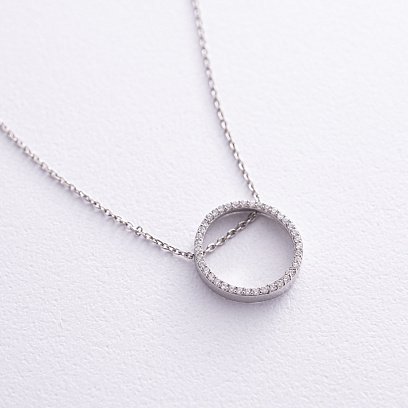 Серебряное колье "Круговорот" с фианитами 908-00918 №3