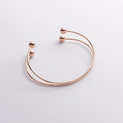 Жесткий браслет "Шарики" (красное золото) б05566 №8