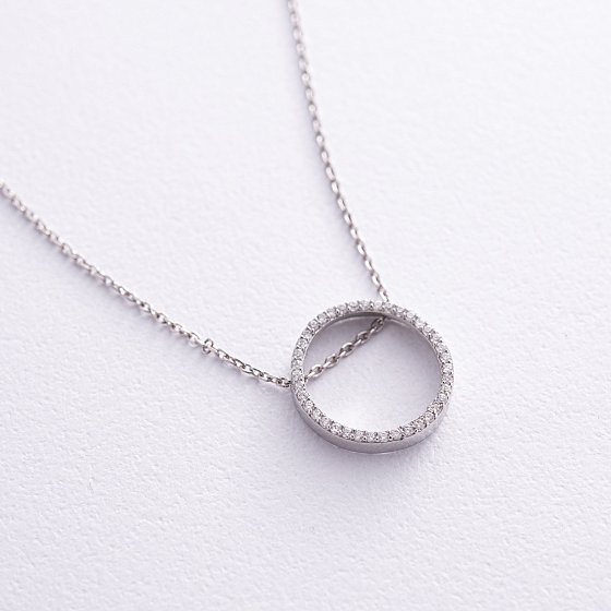 Серебряное колье "Круговорот" с фианитами 908-00918 №3