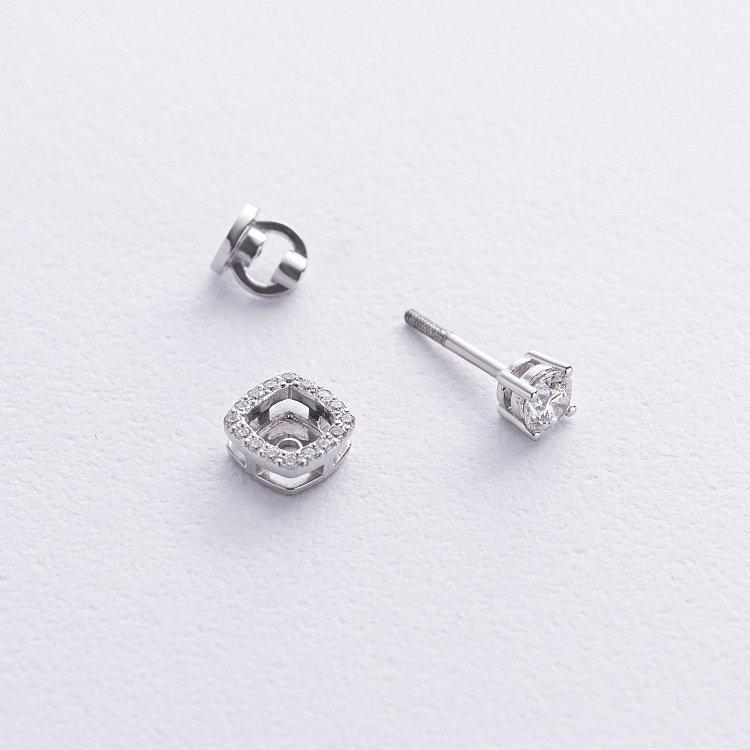 Золотые серьги - пусеты 2 в 1 с бриллиантами 331731121 от ювелирного магазина Оникс - 2