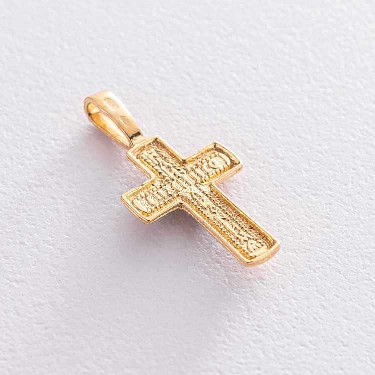 Православный крестик "Распятие. Спаси и сохрани" (позолота) 133089 от ювелирного магазина Оникс - 1