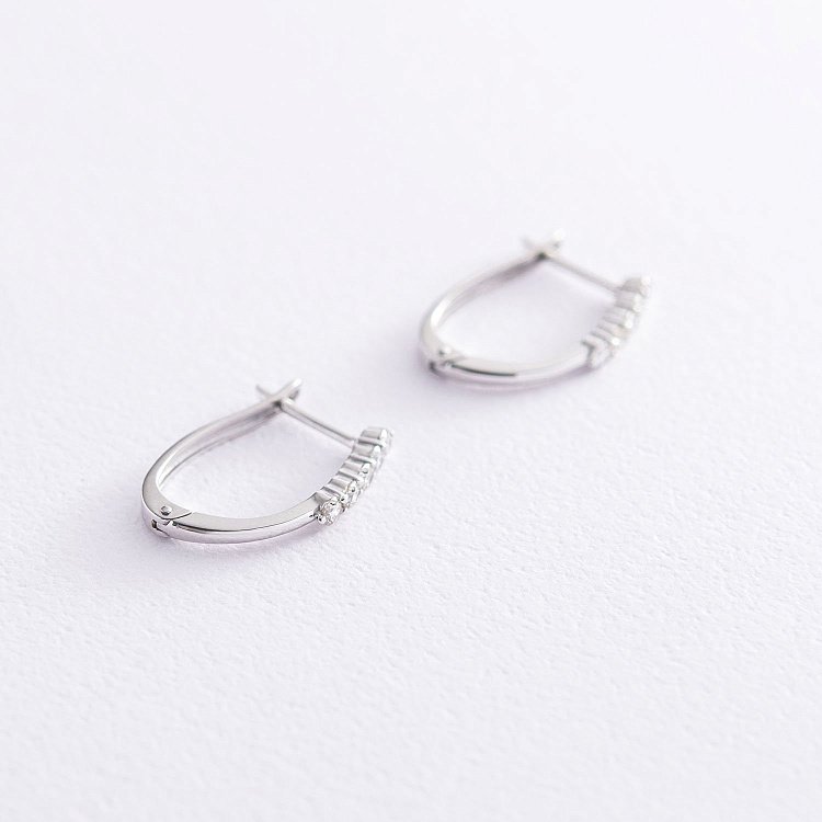 Золотые серьги с бриллиантами с2826 от ювелирного магазина Оникс - 1