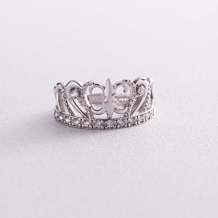 Золотое кольцо "Корона" с фианитами к04665 Золотое кольцо "Корона" с фианитами к04665 от ювелирного магазина Оникс