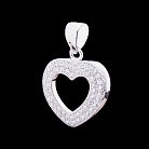 Серебряная подвеска "Сердце" с фианитами 132248 от ювелирного магазина Оникс - 1