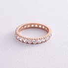 Кольцо с дорожкой камней в красном золоте (фианиты) к07388 от ювелирного магазина Оникс - 3