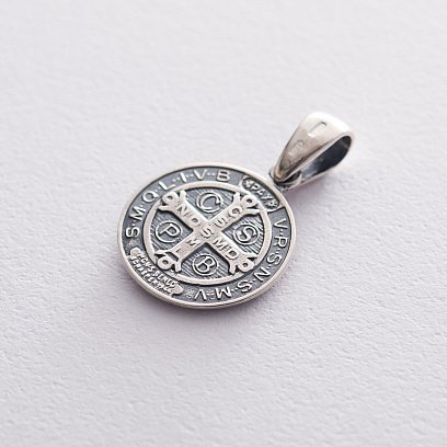 Серебряная подвеска св. Бенедикт 131554 №4