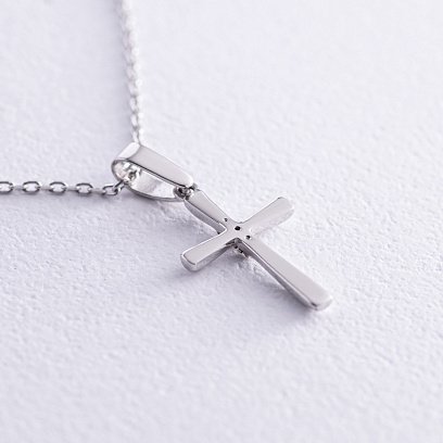 Золоте кольє "Хрестик" з фіанітами кол02196 №6