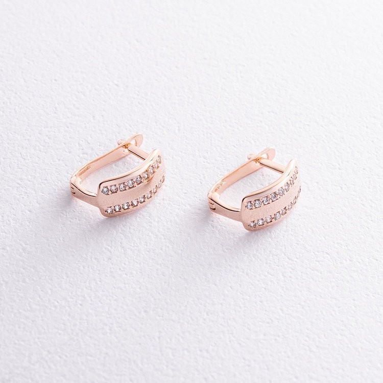 Дитячі золоті сережки з фіанітами с05415 від ювелірного магазину Онікс - 2