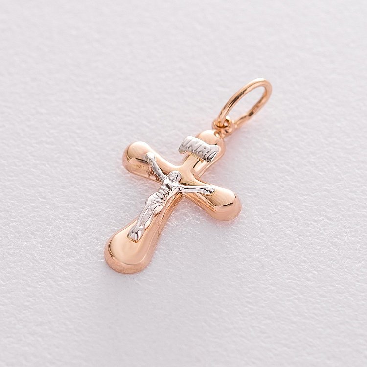 Золотой крест "Распятие" п01985 от ювелирного магазина Оникс