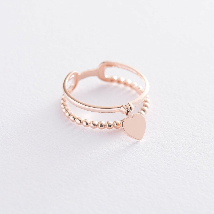 Золота каблучка "Серце" к05522 від ювелірного магазину Онікс - 3