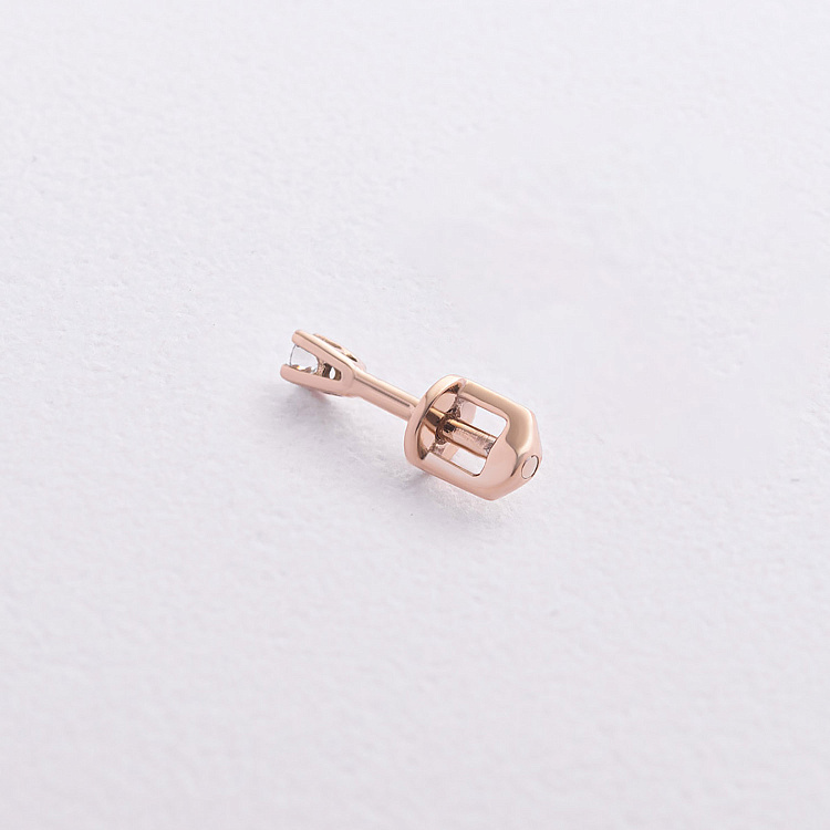 Золотая моносерьга с фианитом с09574 от ювелирного магазина Оникс - 1