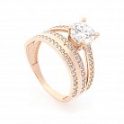 Золотое помолвочное кольцо с фианитами к05795 от ювелирного магазина Оникс