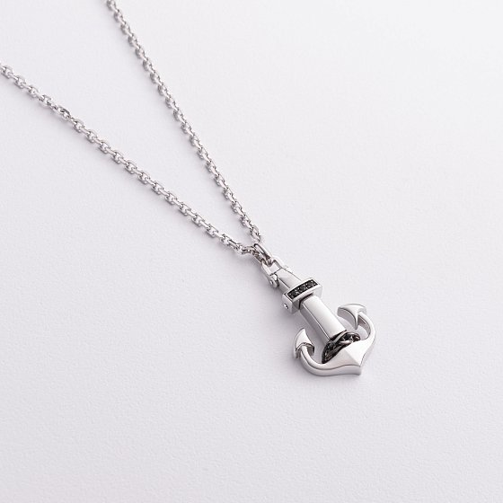 Мужское серебряное колье "Якорь" Zancan EXC467-B №4
