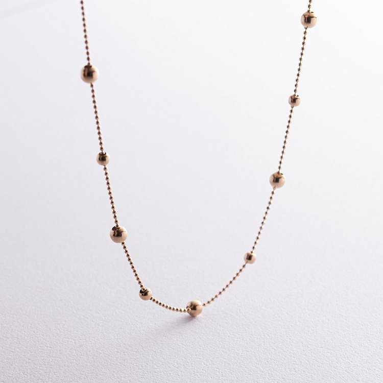 Колье "Шарики" в желтом золоте кол02014 от ювелирного магазина Оникс - 2