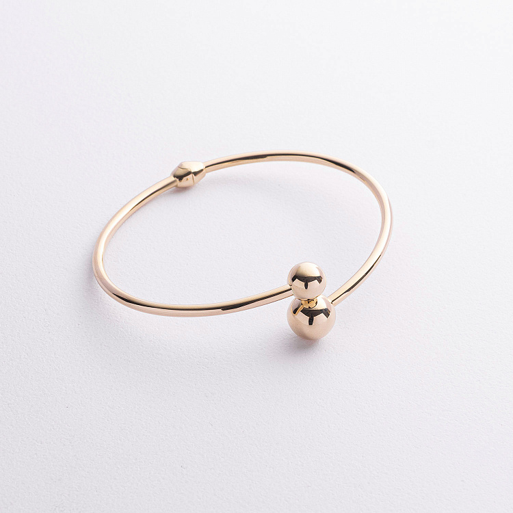 Жорсткий браслет "Кульки" у жовтому золоті б05816 від ювелірного магазину Онікс - 2