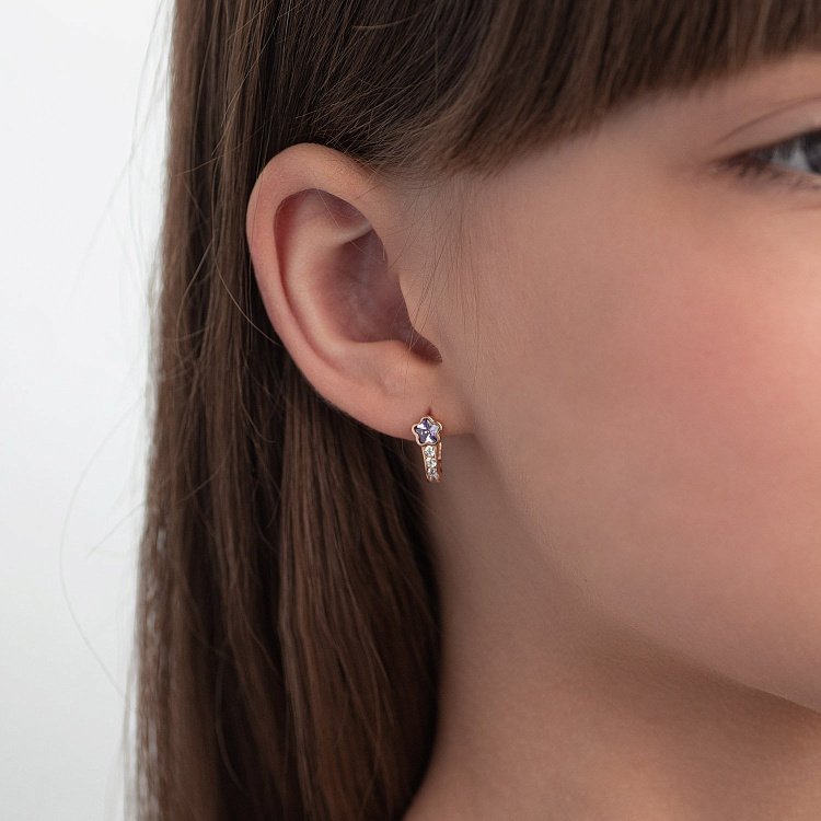 Дитячі золоті сережки "Зірочки" с05985 від ювелірного магазину Онікс - 1