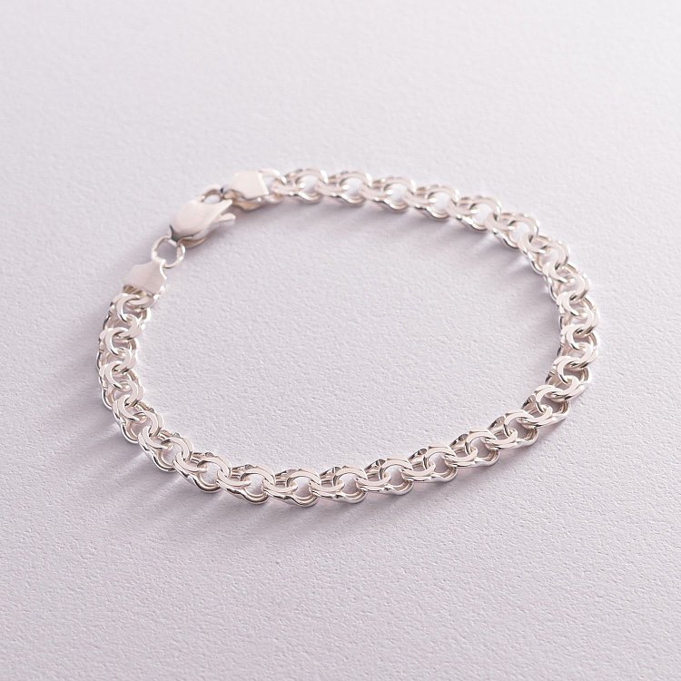 Чоловічий срібний браслет (гарібальді 0.7 см) б021721 від ювелірного магазину Онікс