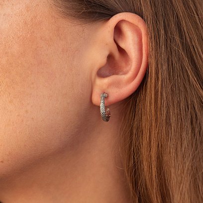 Срібні сережки - пусети "Гримучі змії" 123386 №2