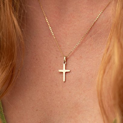 Хрестик у жовтому золоті п03924 №2