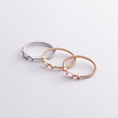 Кольцо "Кайла" в красном золоте (фианиты) к07398 №7