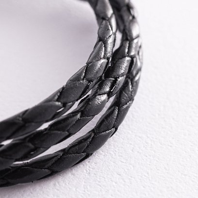 Шкіряний шнурок з гладкою золотою застібкою (3 мм) кол00939 №2