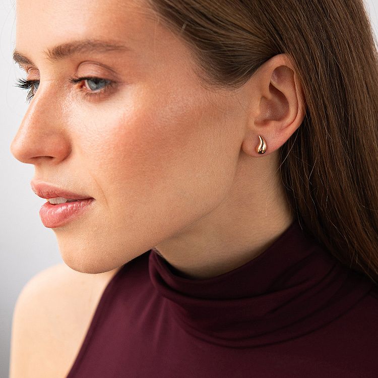 Золотые серьги - пусеты "Melanie" с09448 от ювелирного магазина Оникс - 1