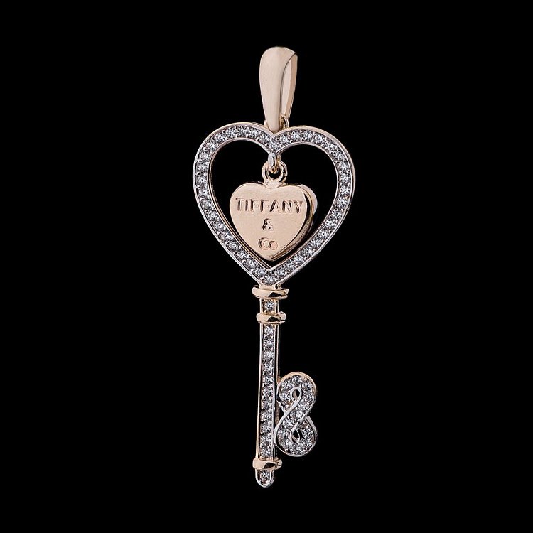 Золота підвіска "Ключик" з фіанітами п02519 від ювелірного магазину Онікс