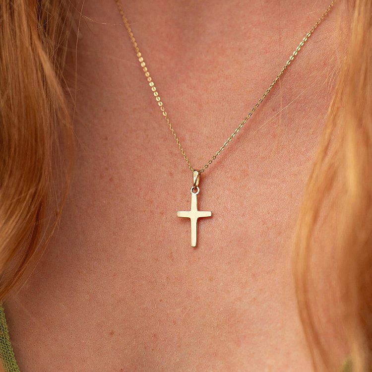 Хрестик у жовтому золоті п03924 від ювелірного магазину Онікс - 1