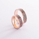 Золотое обручальное кольцо "Вышиванка" с эмалью 229732400 от ювелирного магазина Оникс - 7