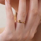 Кольцо "Love" в желтом золоте с фианитом к06762 от ювелирного магазина Оникс - 11