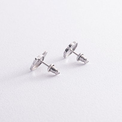 Детские серьги - пусеты "Котик" в серебре (эмаль) 444 №2