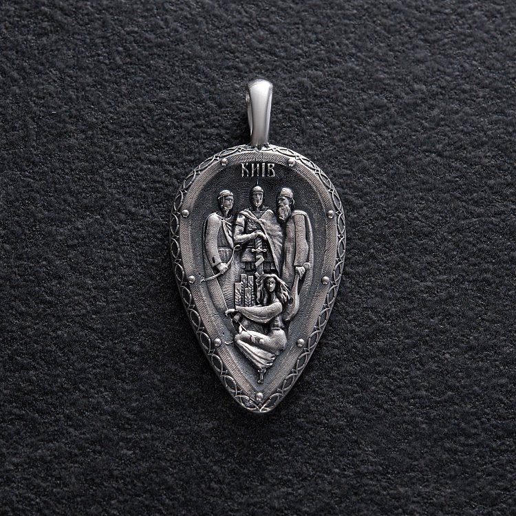 Срібний кулон "Київ. Брати Кий, Щек, Хорив та їхня сестра Либідь" 133217 від ювелірного магазину Онікс