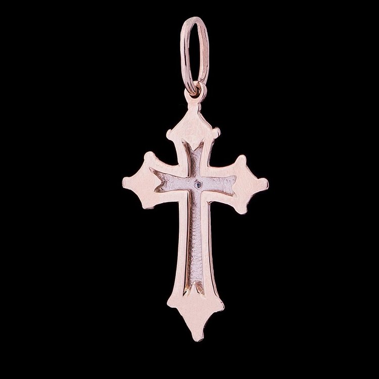 Золотий хрестик з фіанітом 2106 від ювелірного магазину Онікс - 1