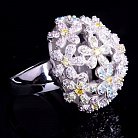 Серебряное кольцо с цветами о2168к от ювелирного магазина Оникс
