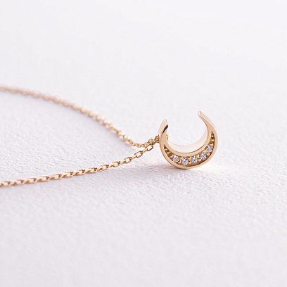 ?Кольє "Місяць" з фіанітами (жовте золото) кол02312 №4