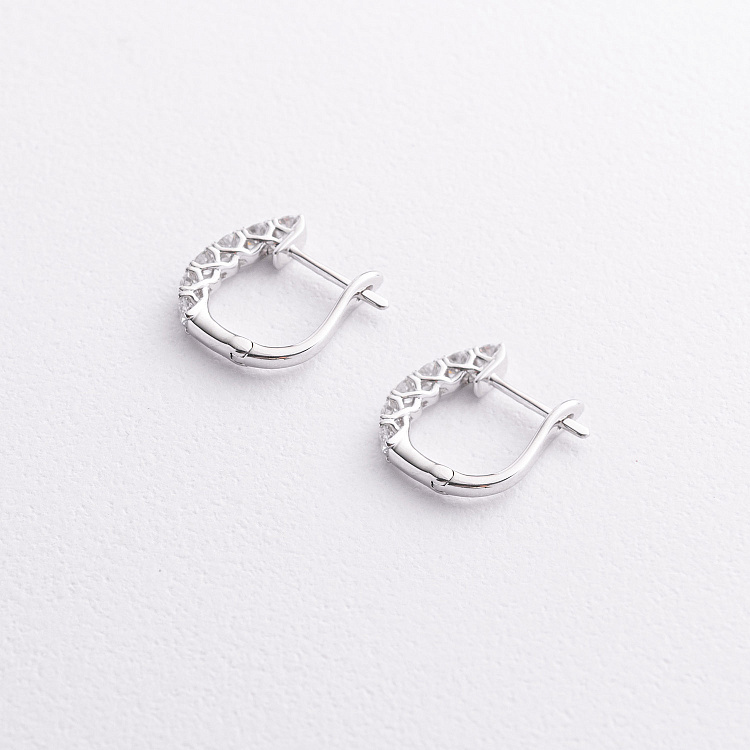 Золотые серьги с бриллиантами сб0648lg от ювелирного магазина Оникс - 1