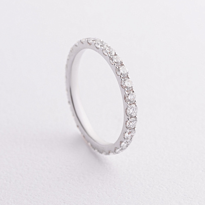 Золота каблучка з доріжкою діамантів кб0612mi